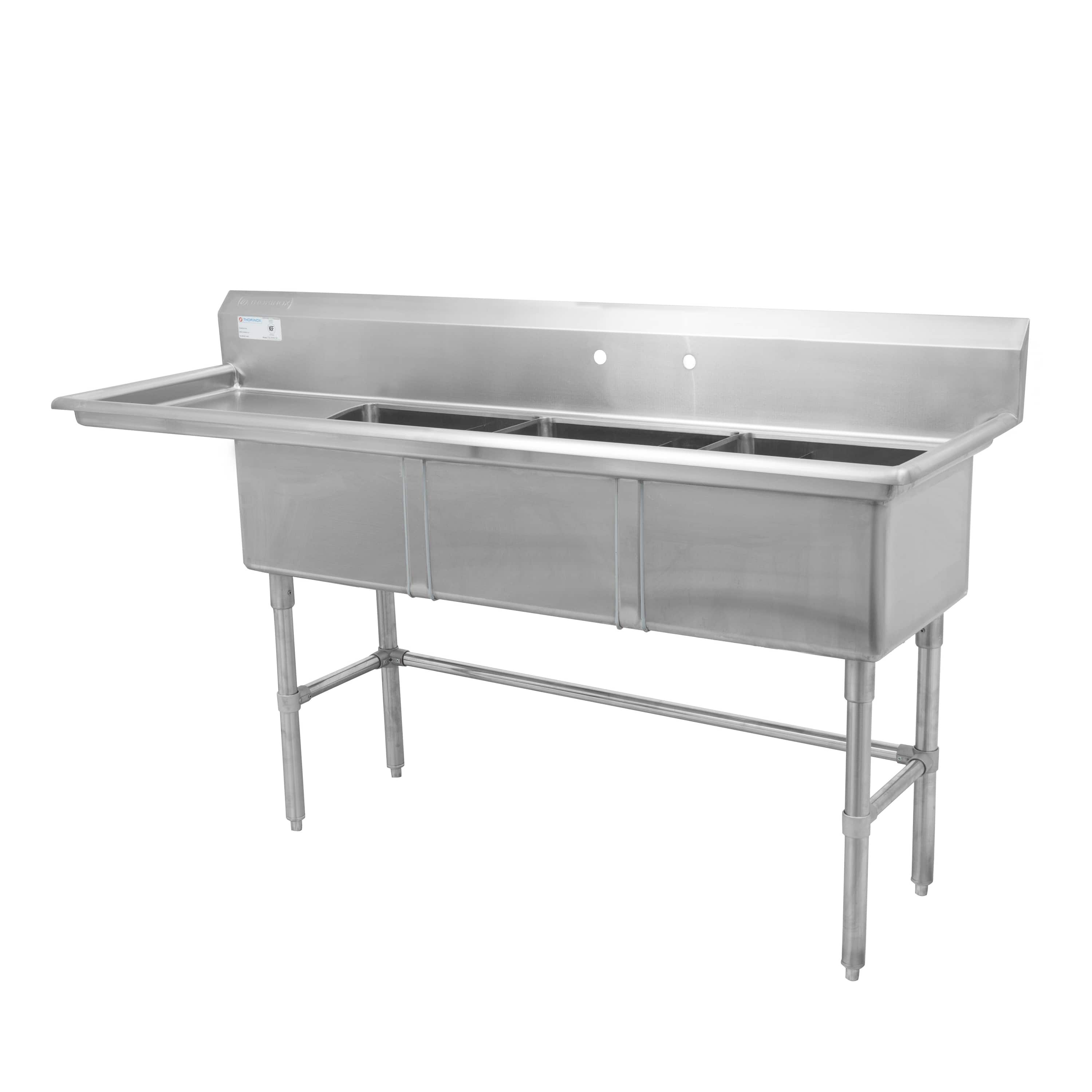 Triple Sinks with L Drainboard – Attinson Food Equipment LTD